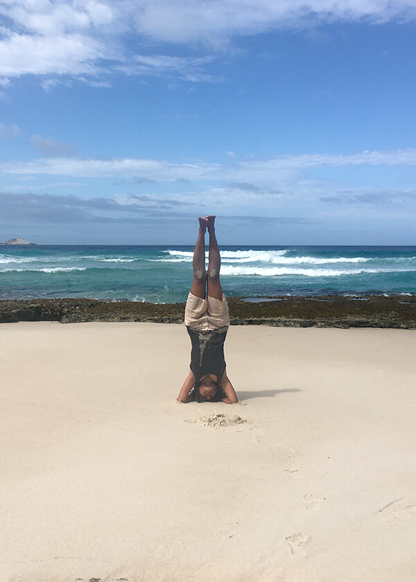 Bharti Odedra Headstand Yoga on the Beach